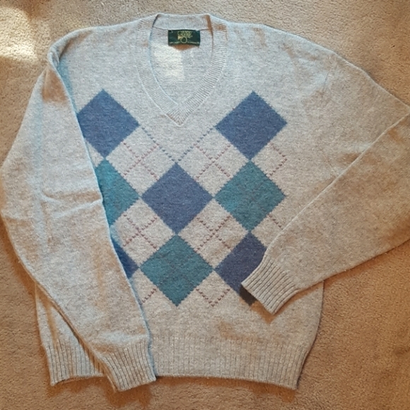 Men's Argyle Pattern Sweater Jantzen Country Square XL - Picture 1 of 5